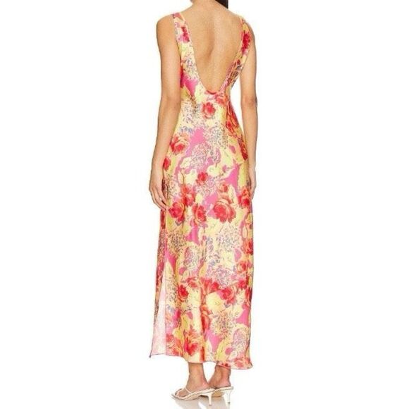 Free People Worth The Wait Floral Slip Thigh High Slit Maxi Dress NWT Size Small - Picture 2 of 8